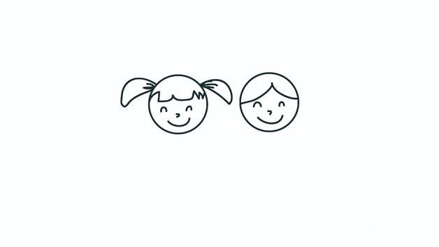 小女孩和小男孩简笔画