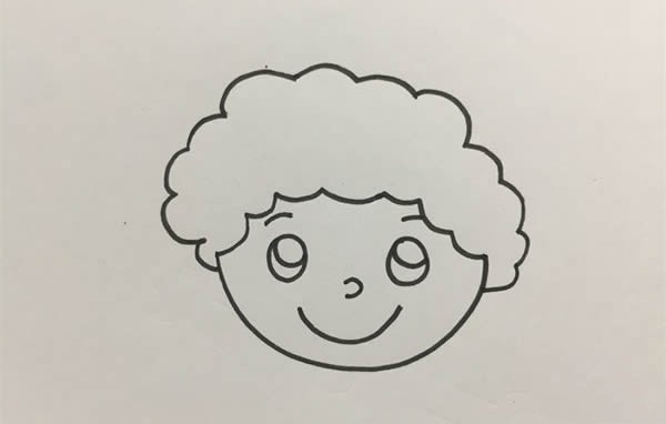 帅气小男孩的简笔画