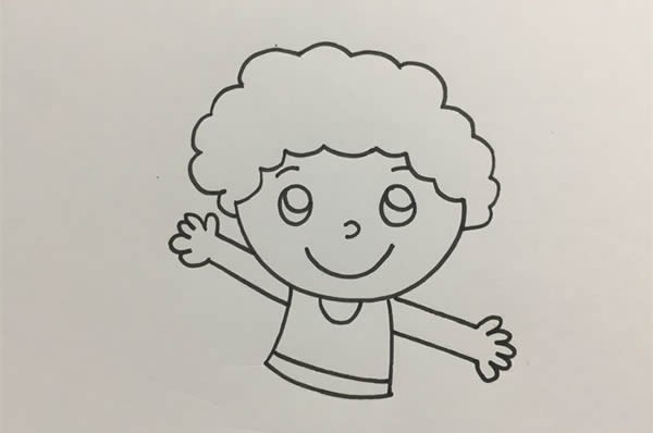 帅气小男孩的简笔画