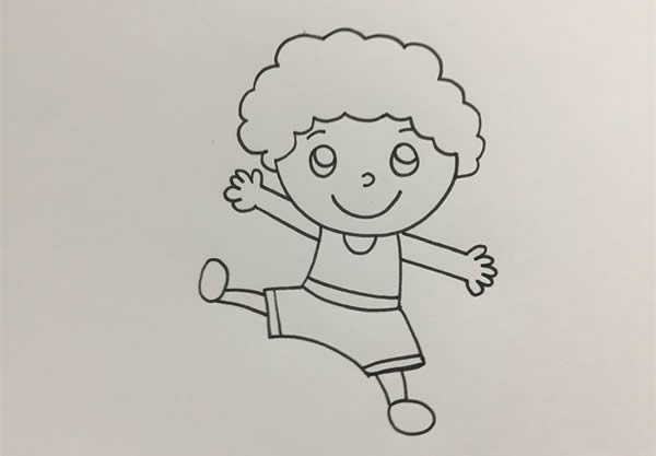 帅气小男孩的简笔画