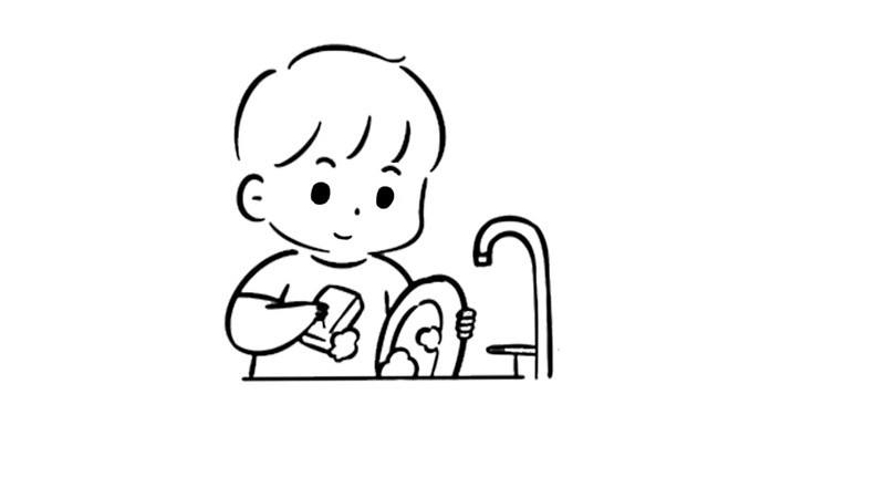 做家务简笔画