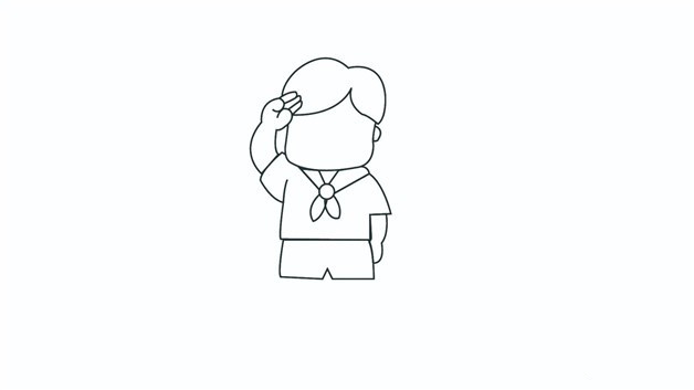 少先队员儿童简笔画