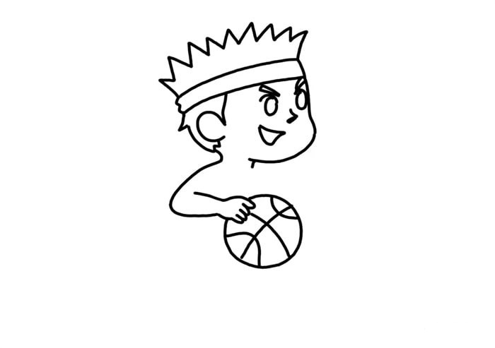 打篮球的小男孩儿简笔画