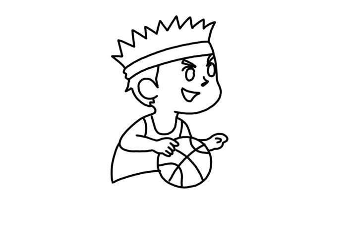 打篮球的小男孩儿简笔画