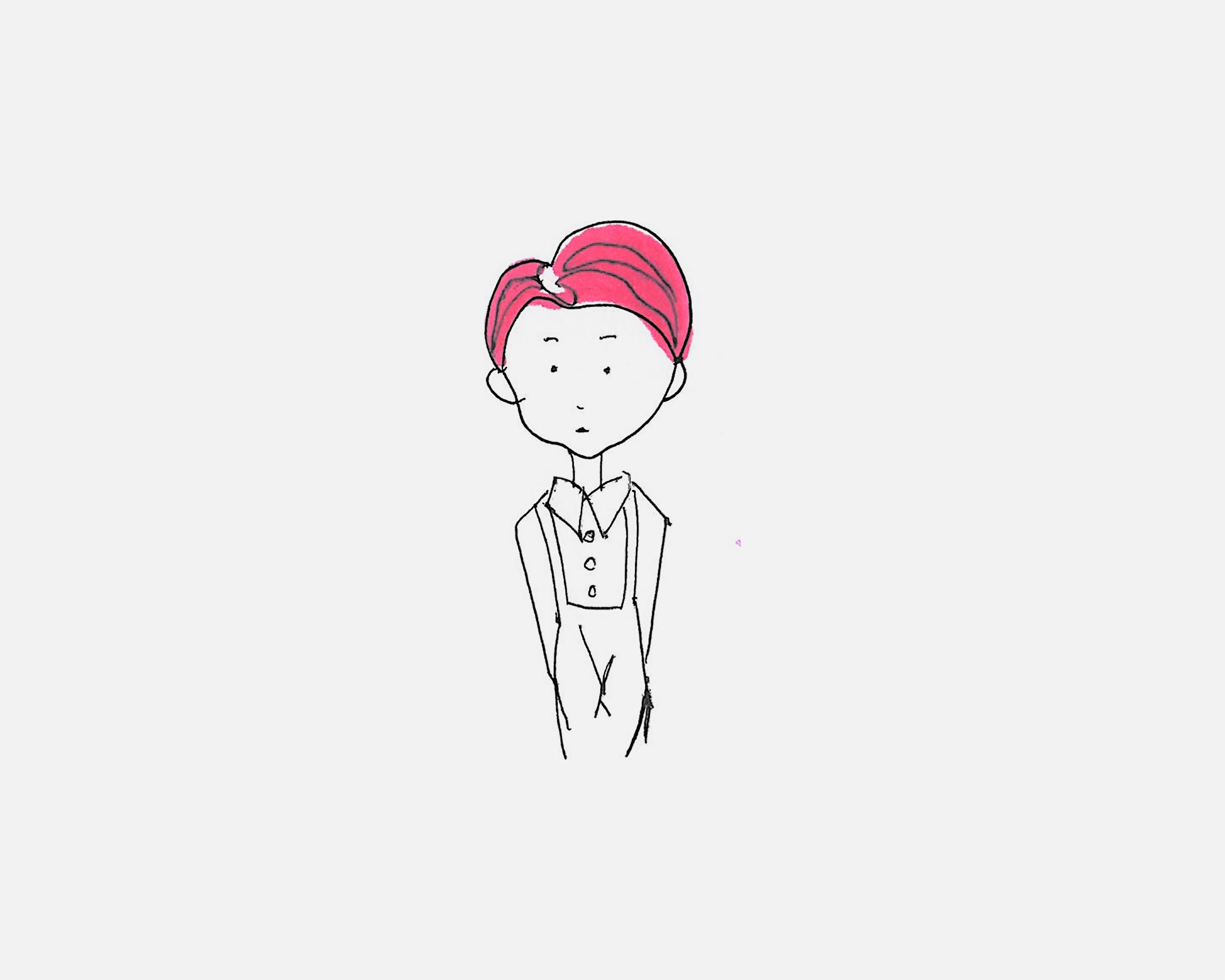 萌萌的小男生简笔画