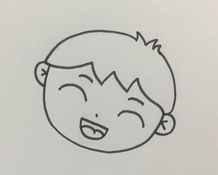 蹦蹦跳跳小男孩怎么画