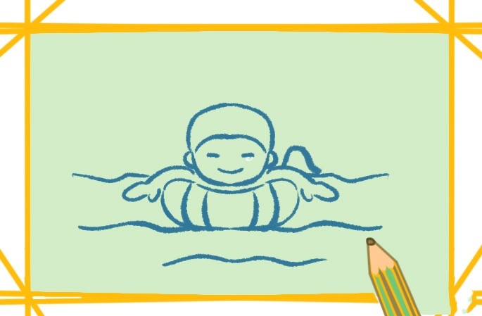 游泳的男孩简笔画