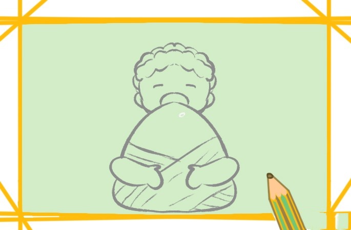 贪吃男孩简笔画