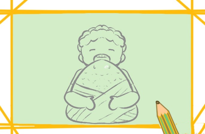贪吃男孩简笔画