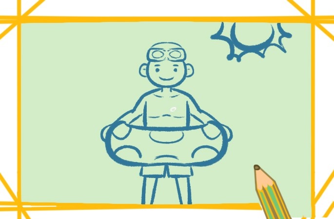 游泳的男孩简笔画