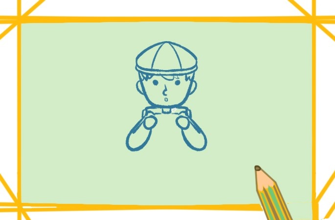 上学的男孩简笔画