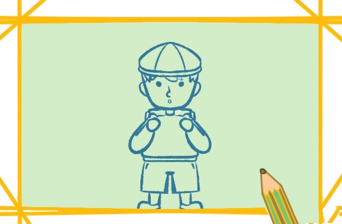 上学的男孩简笔画