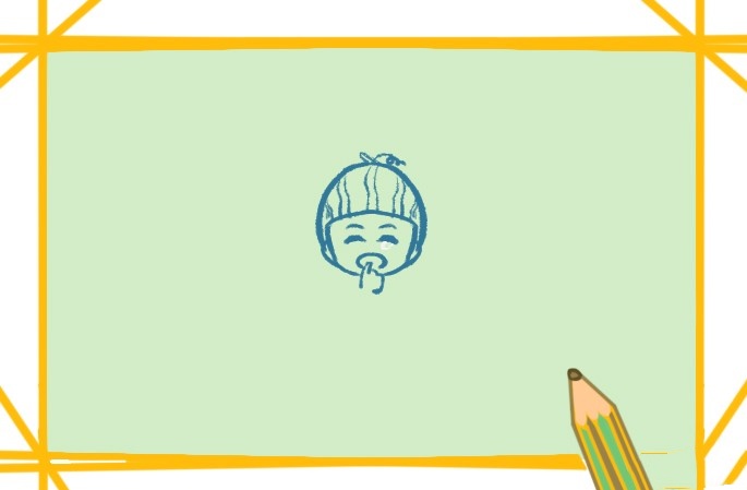 西瓜男孩简笔画