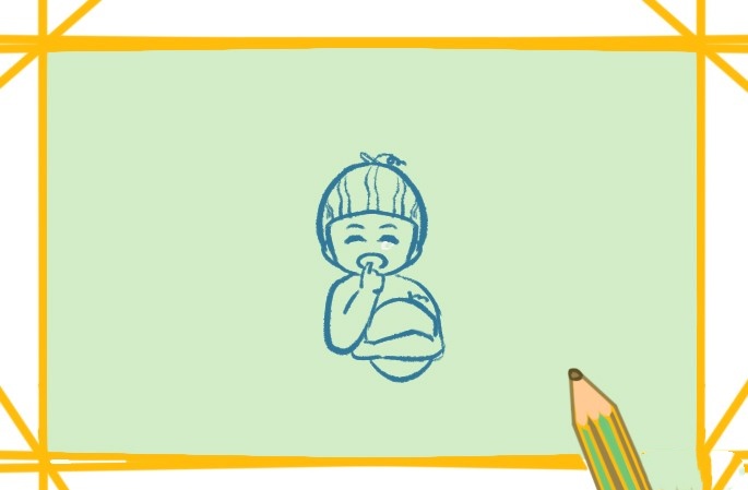 西瓜男孩简笔画