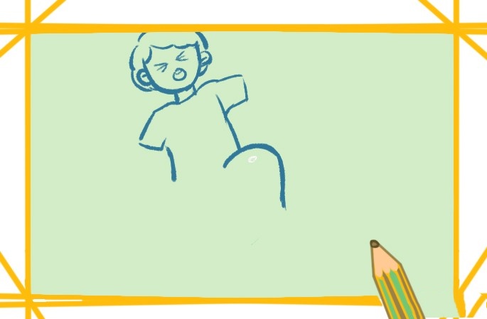 绊倒的男孩简笔画