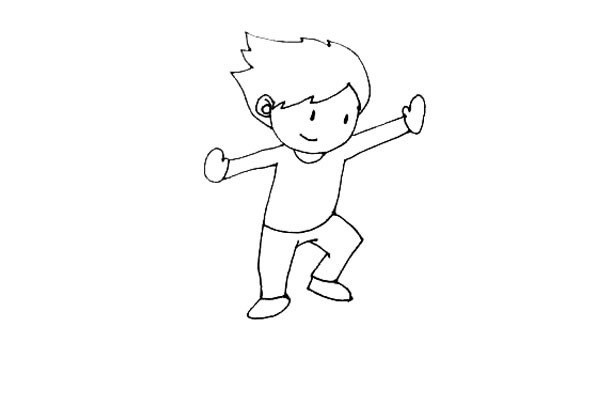 玩滑板的小男孩简笔画