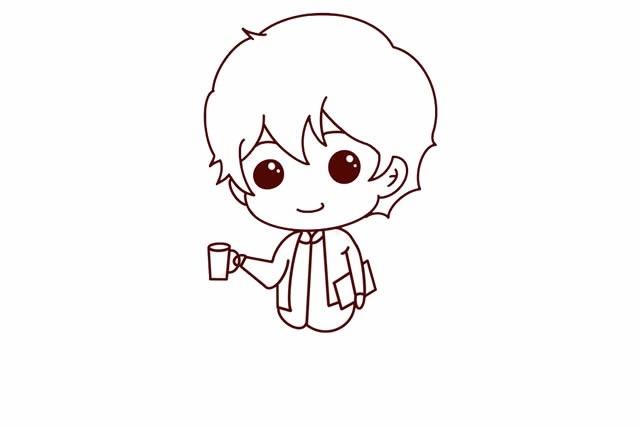 优雅小男孩简笔画