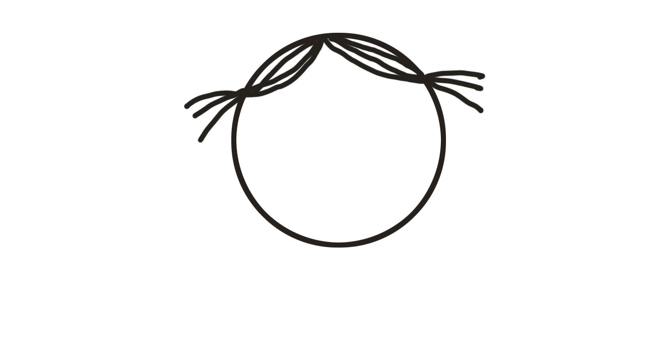 漂亮女孩简笔画