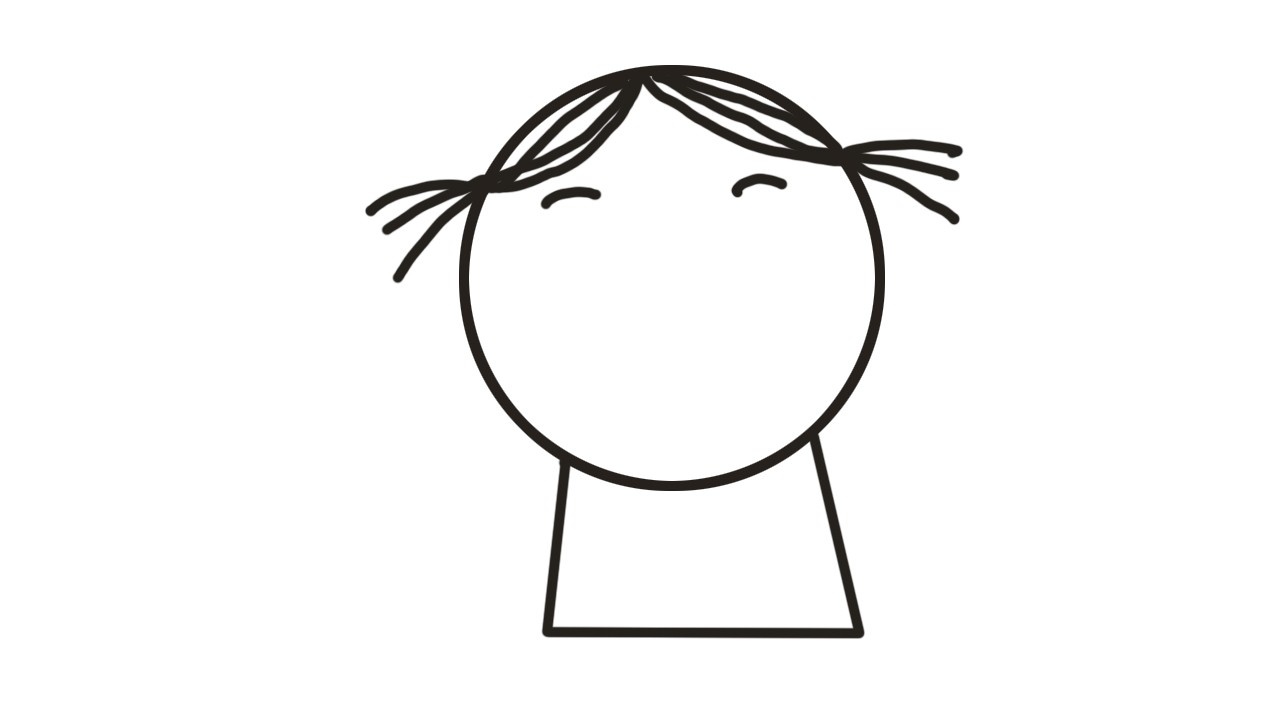 漂亮女孩简笔画