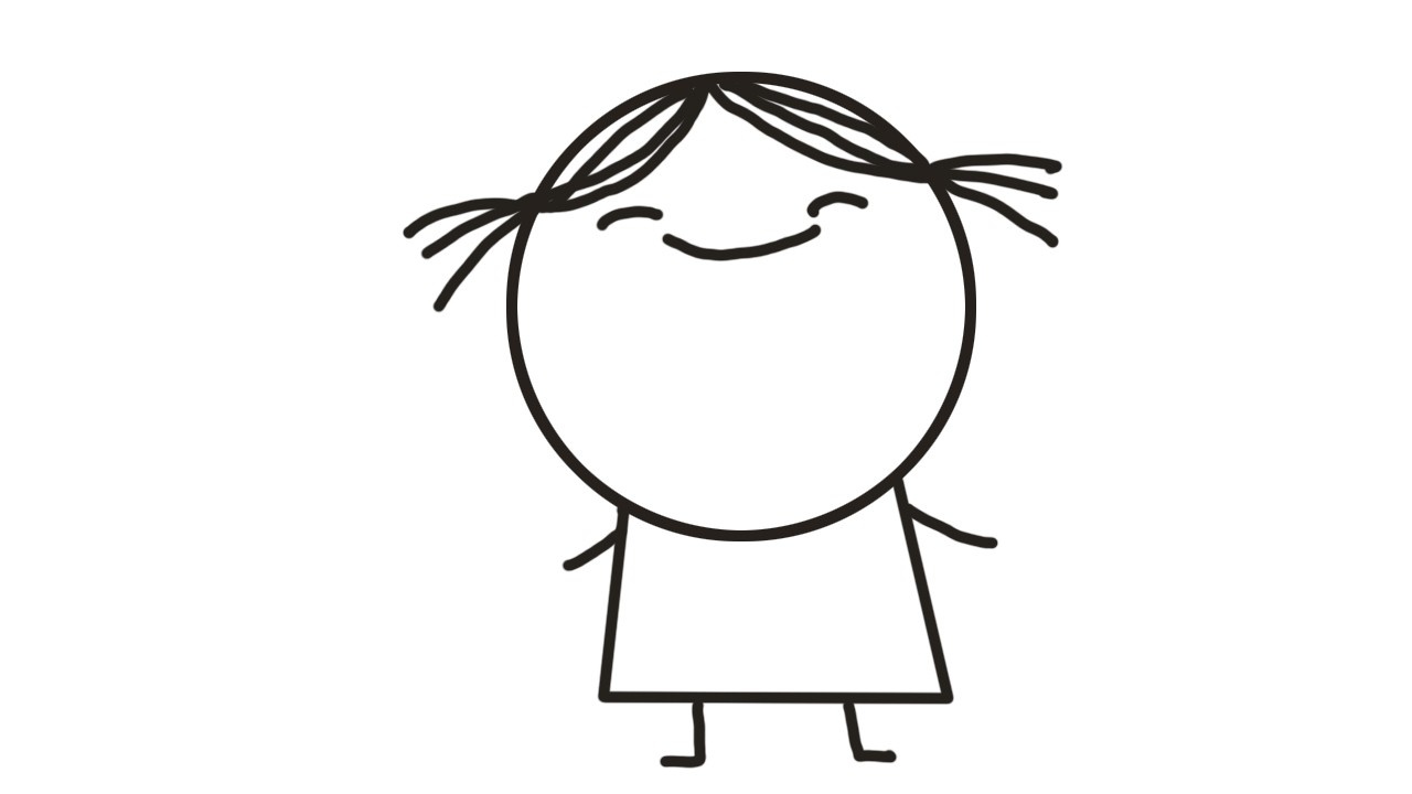 漂亮女孩简笔画