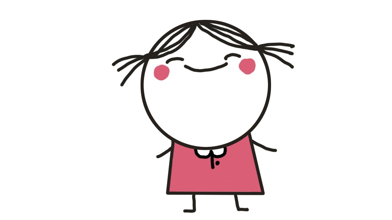 漂亮女孩简笔画