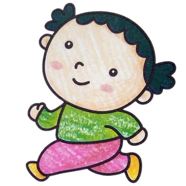 跑步小女孩简笔画