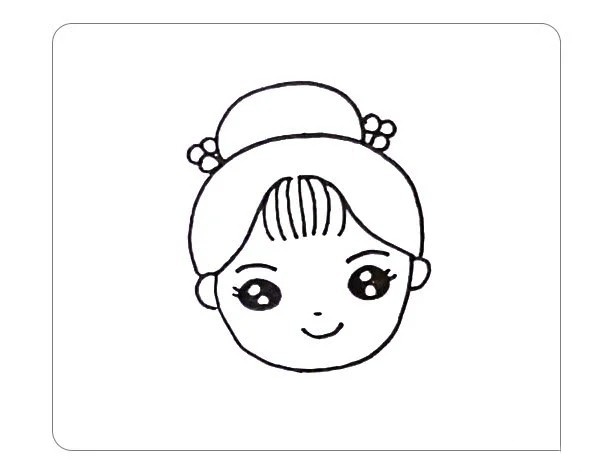 漂亮的汉服少女简笔画