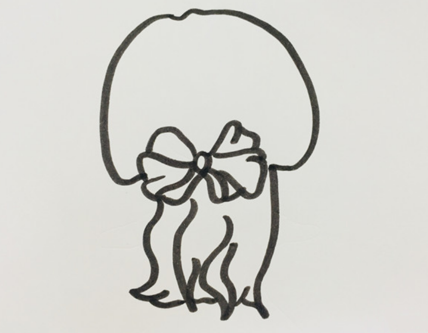 小女孩坐在窗边的背影简笔画