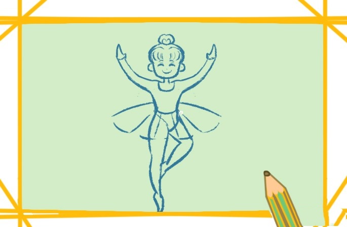 跳芭蕾舞的小姑娘简笔画