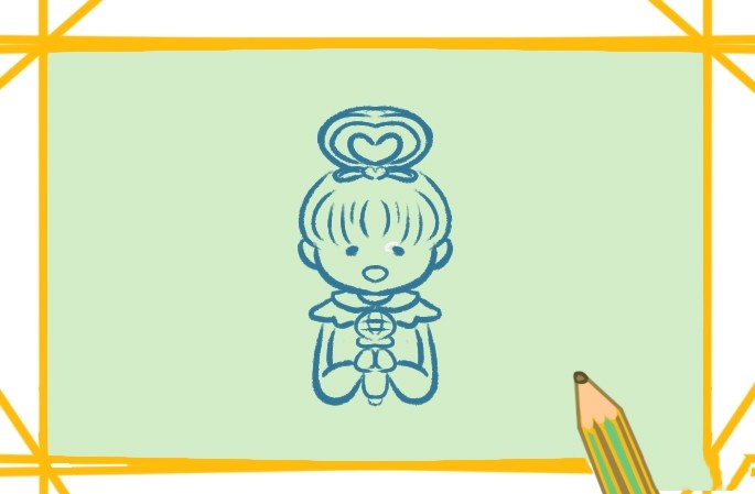 小女孩拿话筒唱歌简笔画