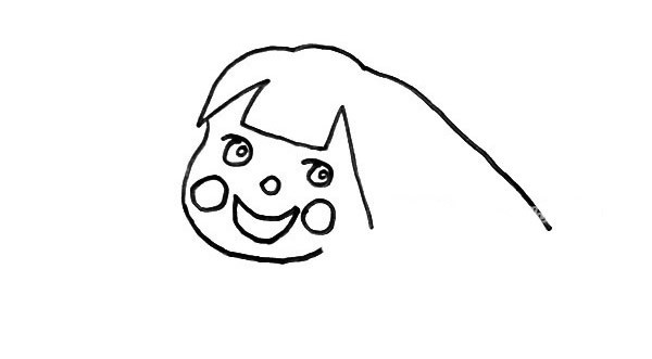 欢乐的小女孩简笔画