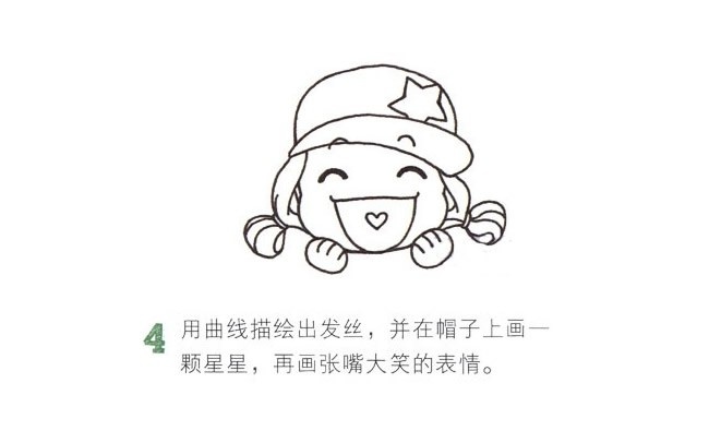 小女孩儿童简笔画