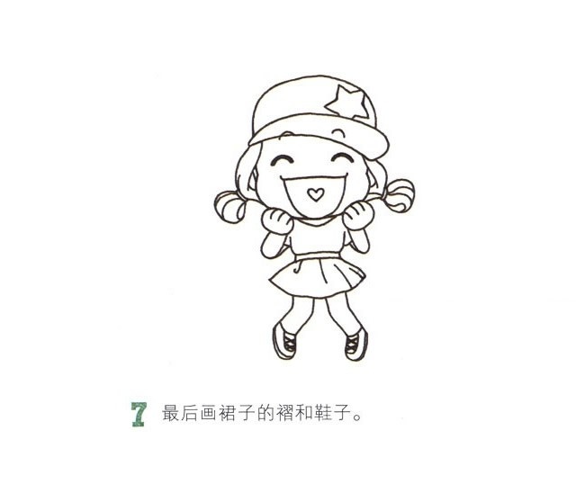 小女孩儿童简笔画