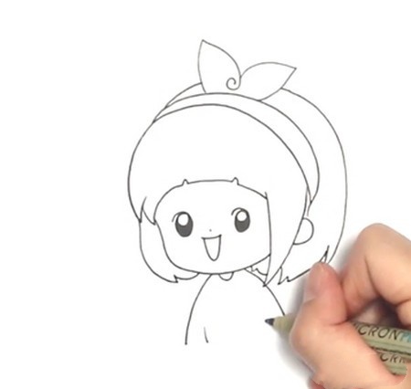 小女孩的简笔画教程