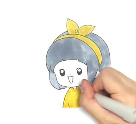 小女孩的简笔画教程