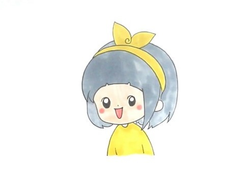 小女孩的简笔画教程