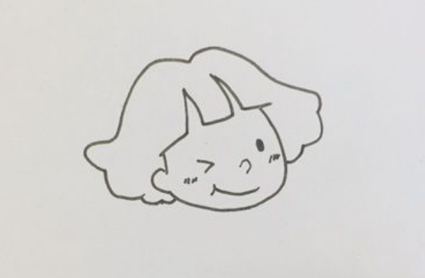 小女孩简笔画可爱又简单