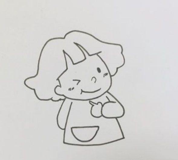 小女孩简笔画可爱又简单