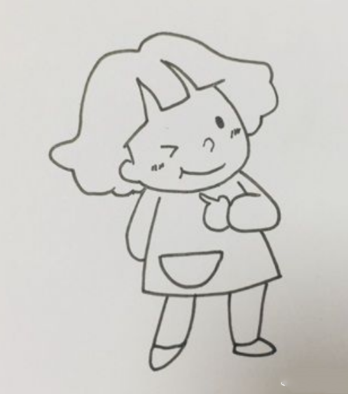 小女孩简笔画可爱又简单