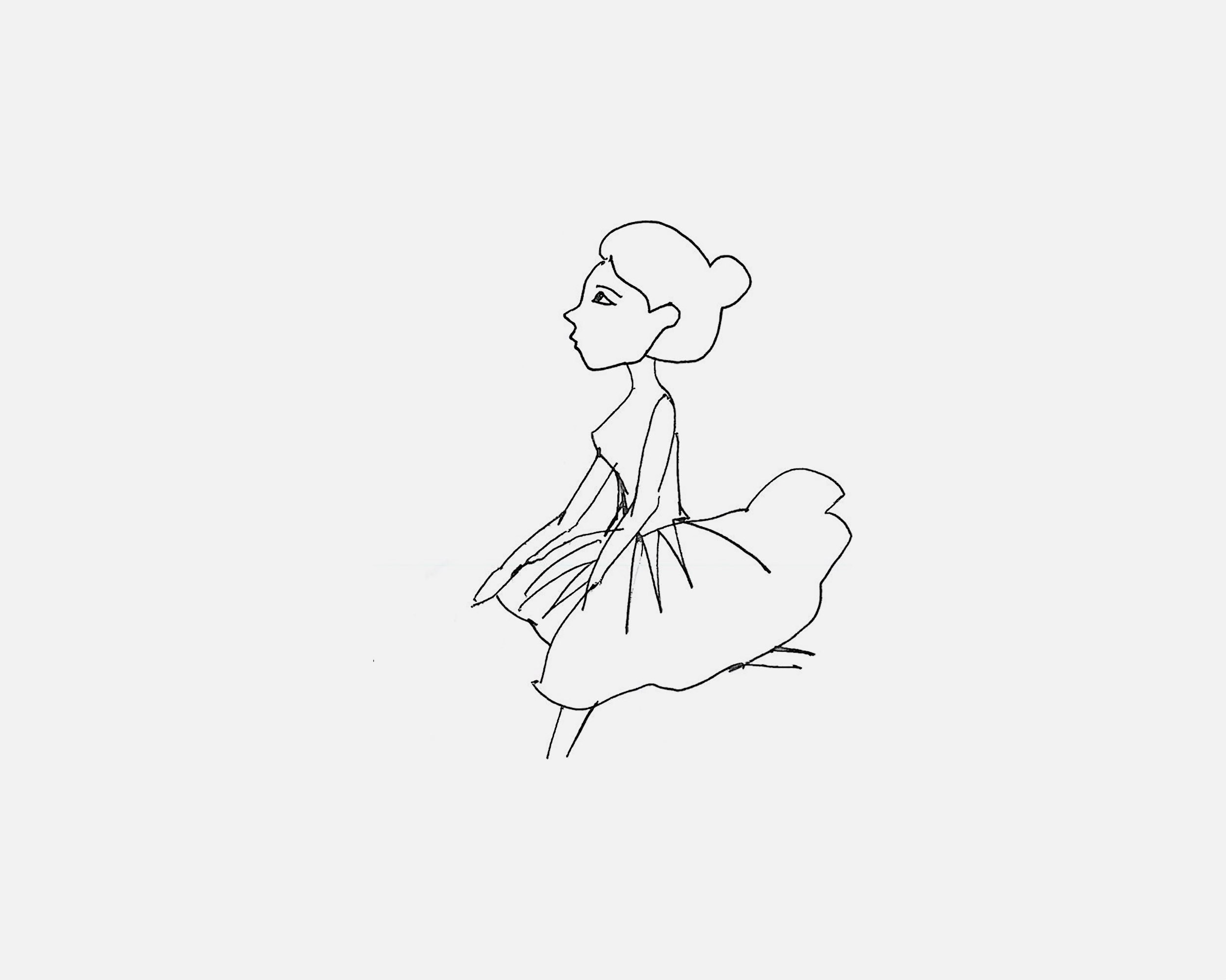 跳芭蕾舞的女孩简笔画