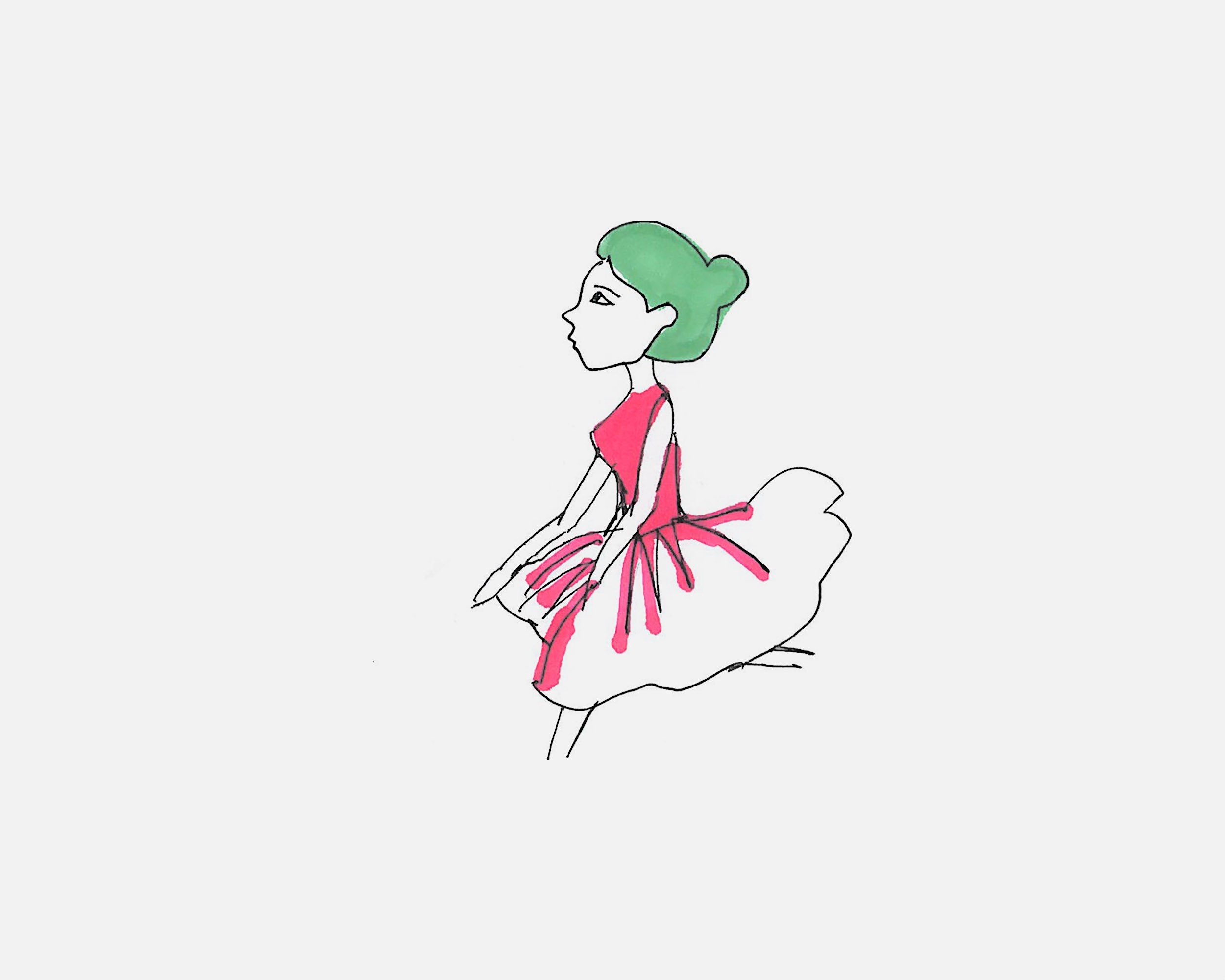 跳芭蕾舞的女孩简笔画