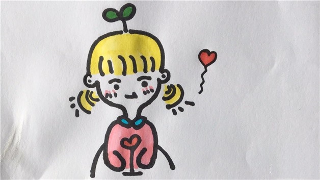 小女孩头像简笔画