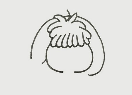 小女孩线描画