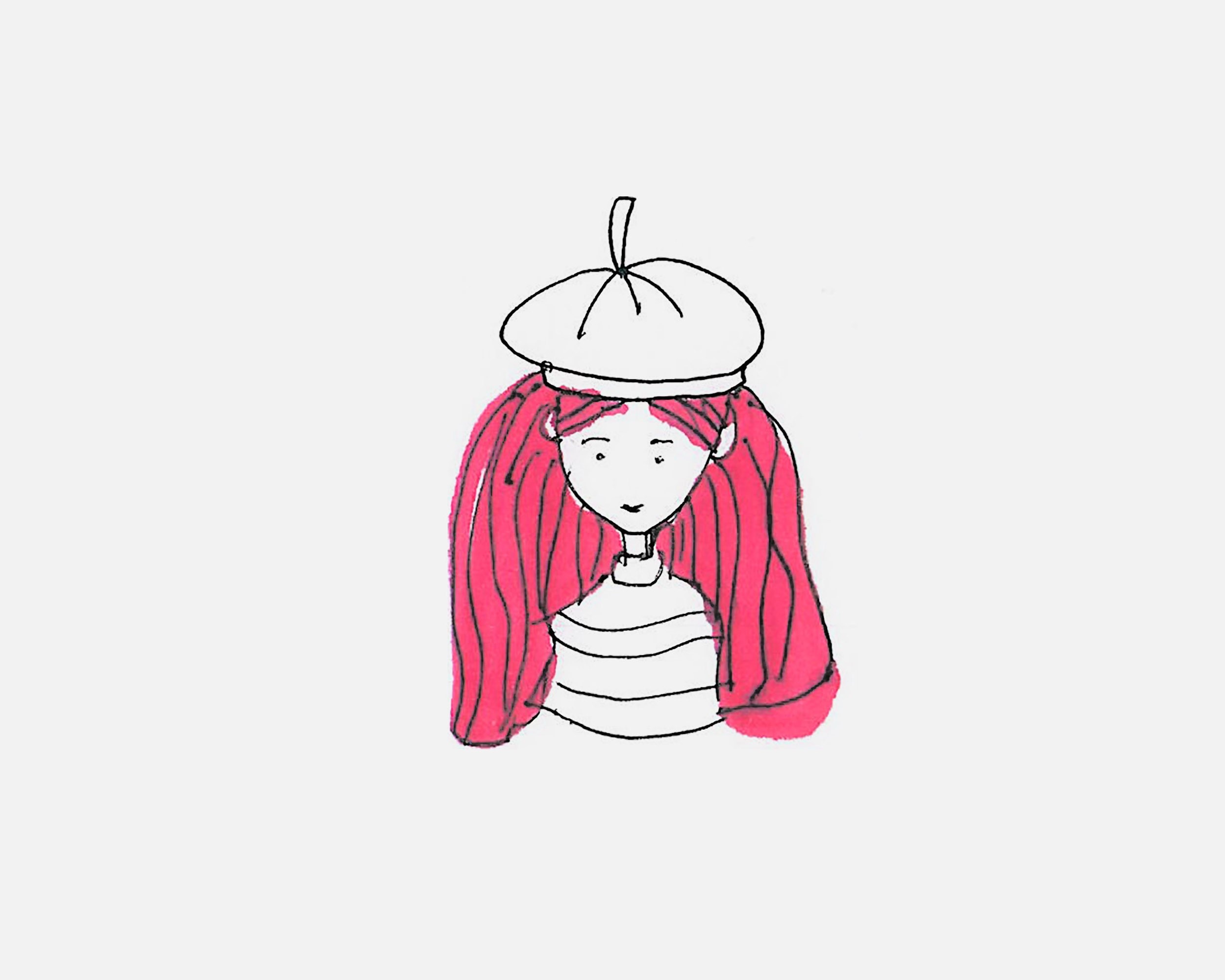 画文艺感的女生简笔画