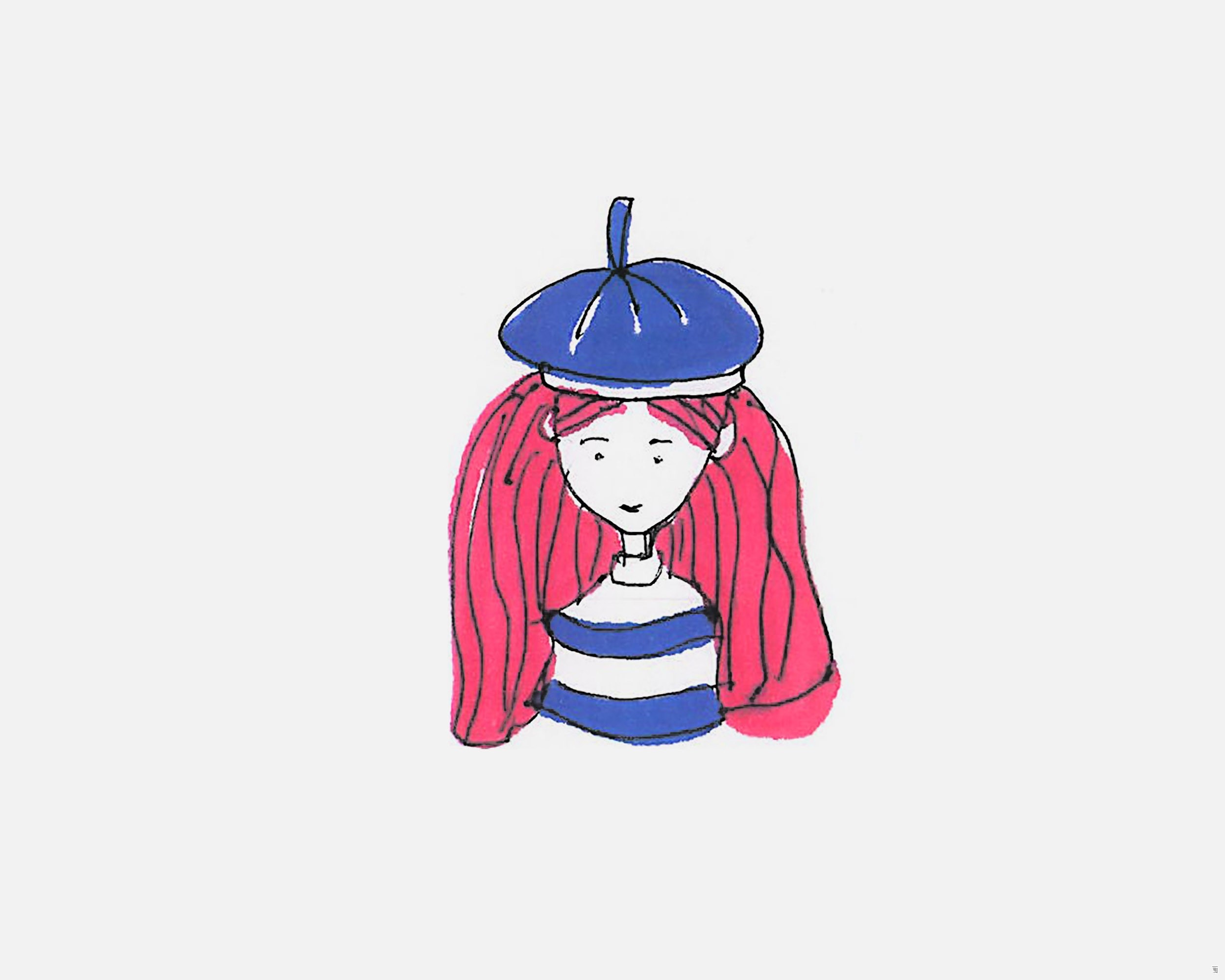 画文艺感的女生简笔画