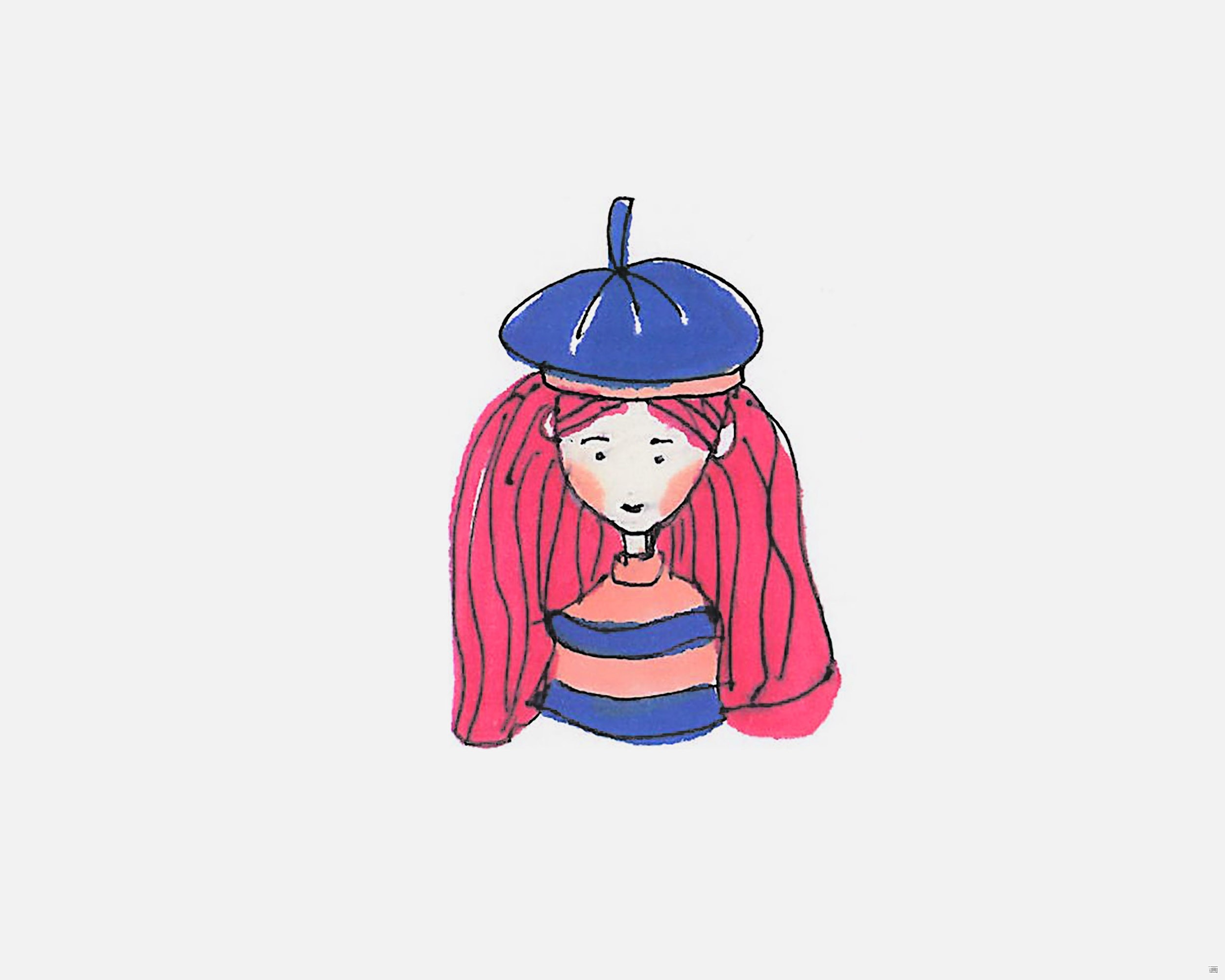 画文艺感的女生简笔画