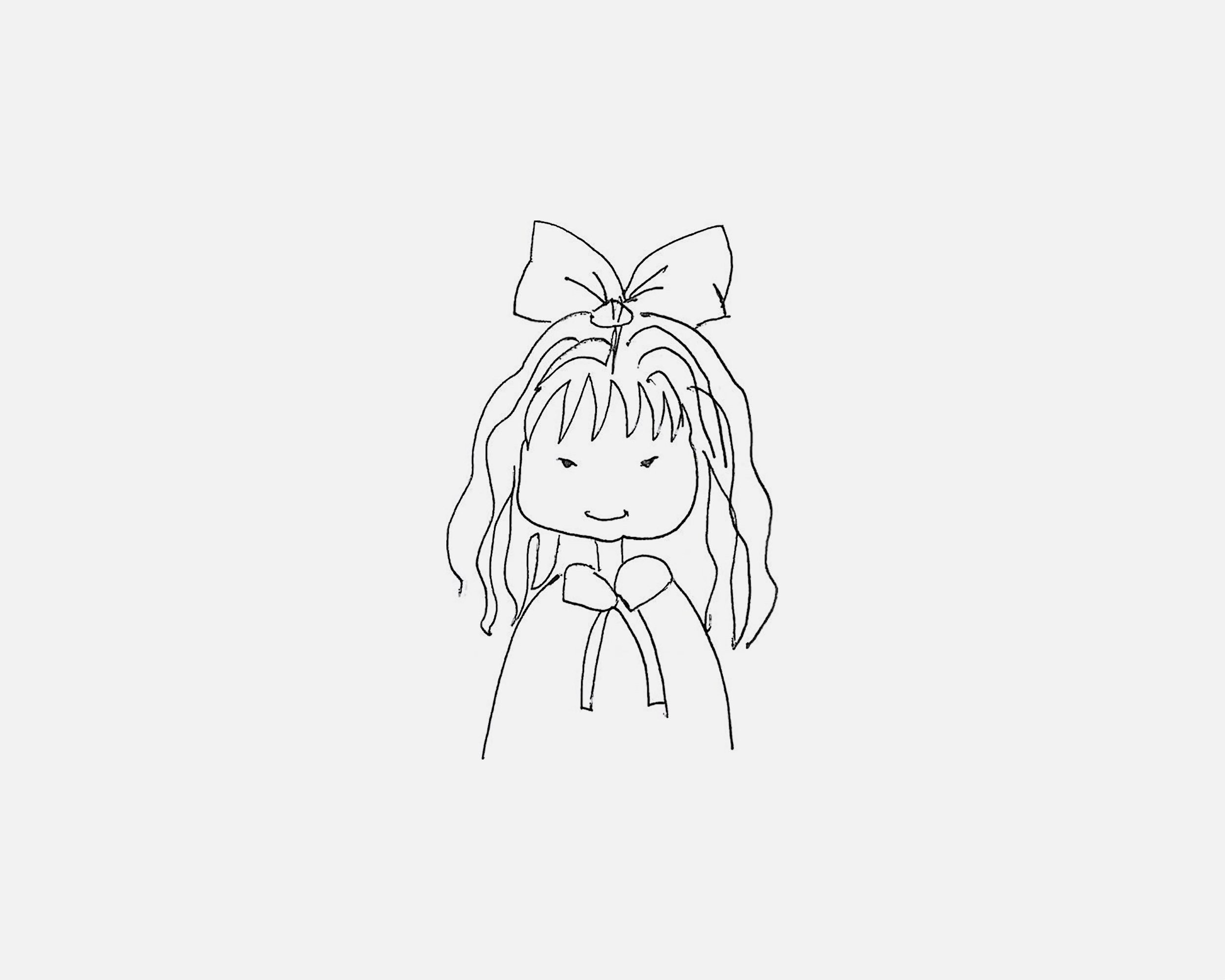 外国的小女孩简笔画