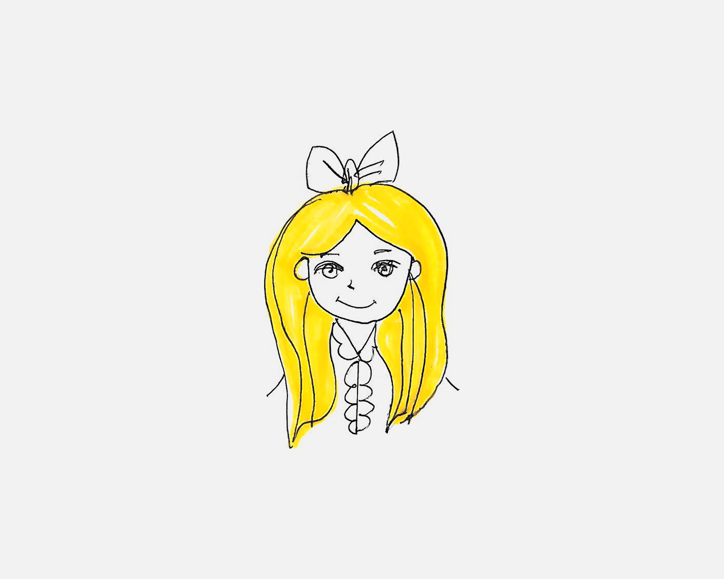 可爱甜美的女孩简笔画