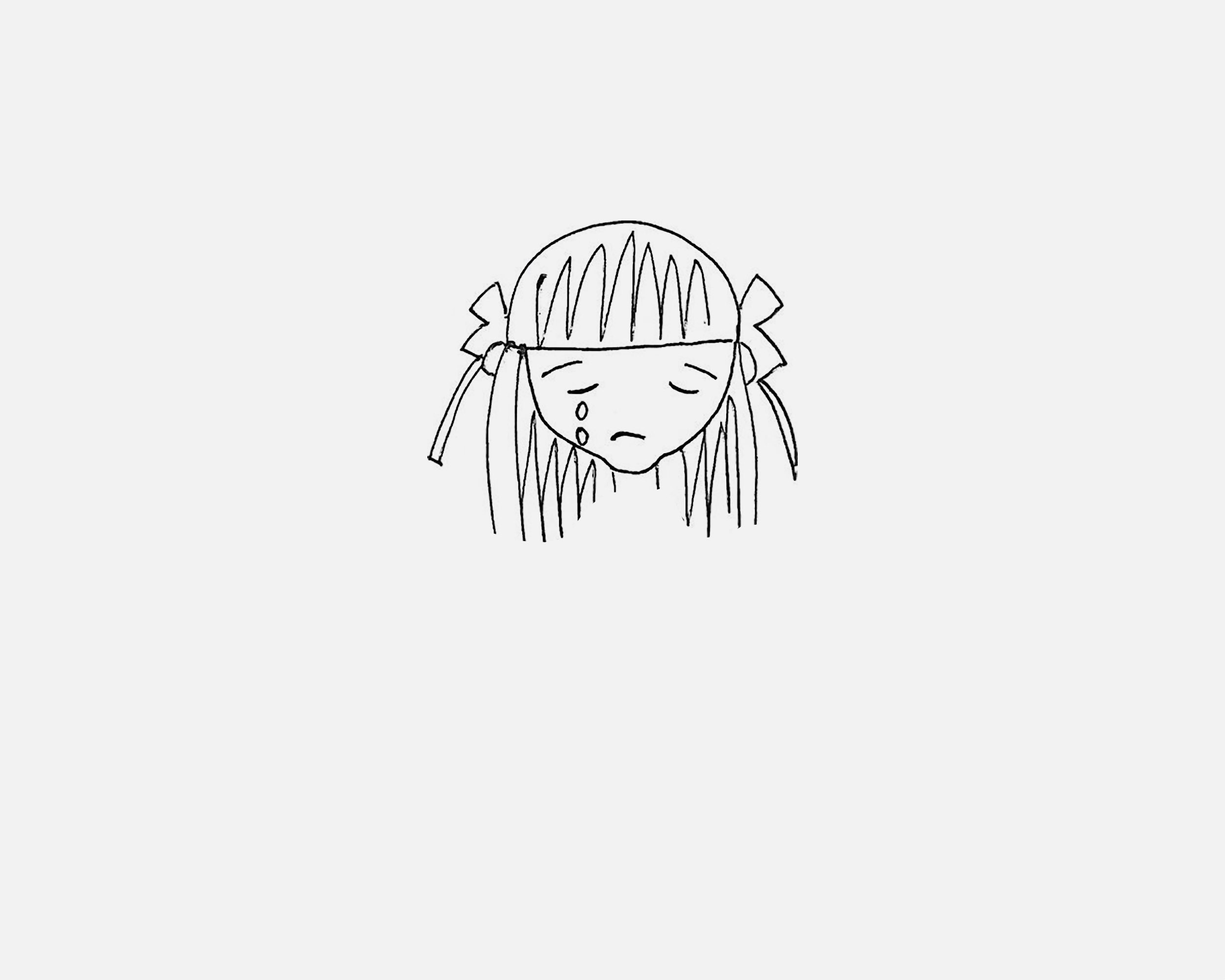 流泪的小女孩简笔画
