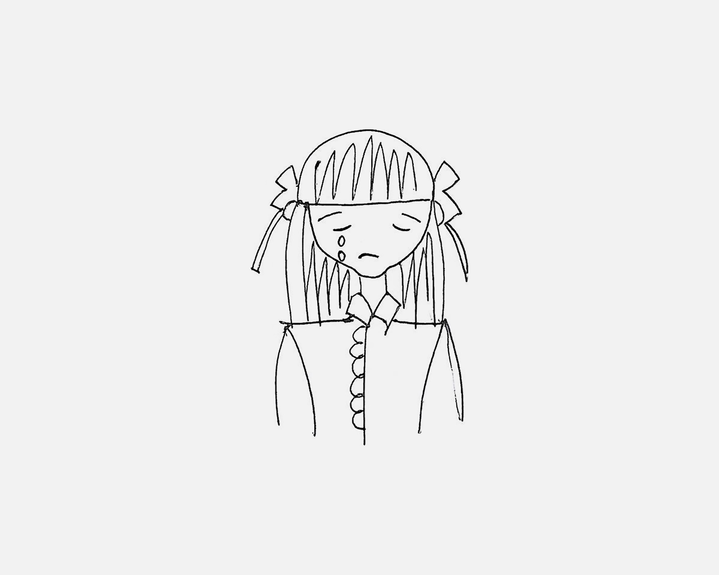 流泪的小女孩简笔画
